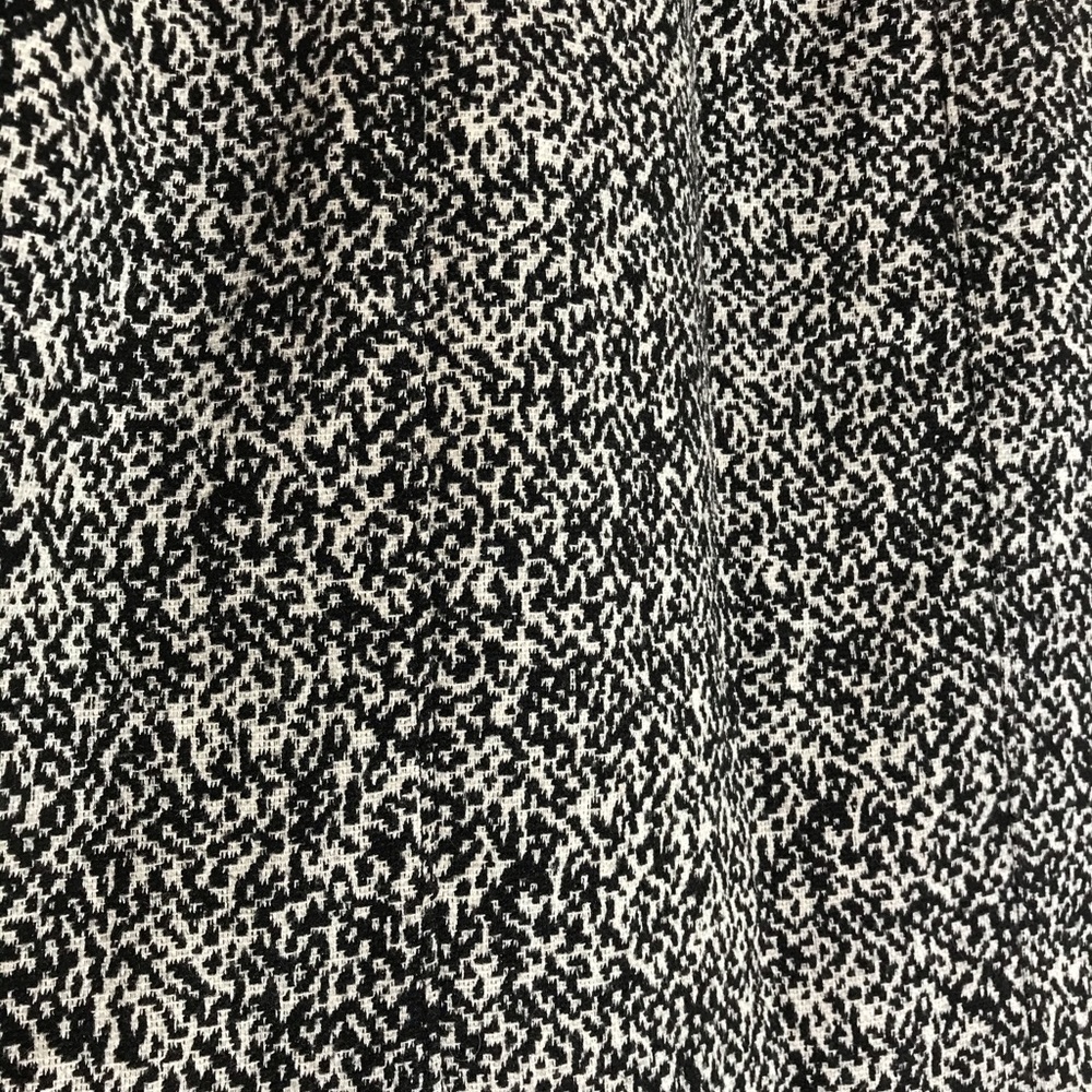 Black and white wool pencil skirt